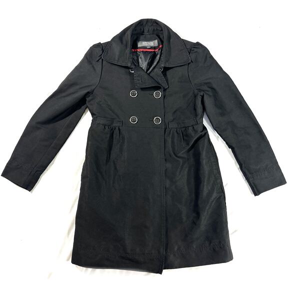 Kenneth Cole Reaction Jackets & Blazers - Kenneth Cole Reaction Women’s Black Double Breasted Trench Coat Medium